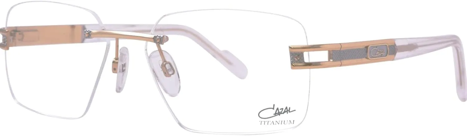 Cazal 7103 003 Eyeglasses Men's Bicolor/Silver Rimless Rectangle Shape 58mm