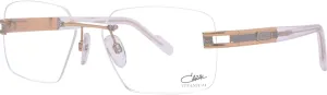 Cazal 7103 003 Eyeglasses Men's Bicolor/Silver Rimless Rectangle Shape 58mm