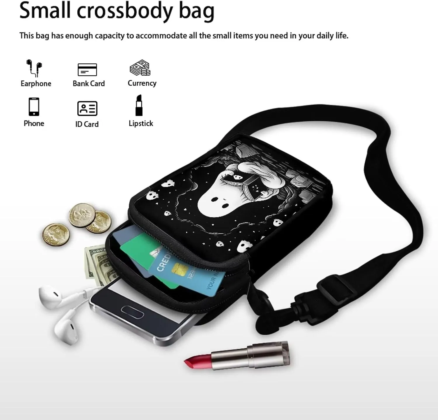 Cell Phone Purse Small Crossbody Wallet Phone Bag with Shoulder Strap Mini Messenger Bag