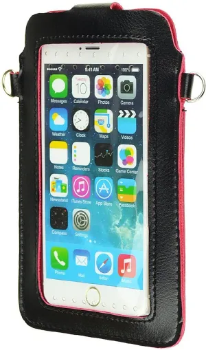 Cell Phone Touch-Screen Cross-Body Bag Purse Pouch Case for LG K22, Tribute Monarch, K31 Rebel, Q31, Xpression Plus 2, K8x, Aristo 5, Areno 2, Neon Plus, Phoenix 5 Matte Black