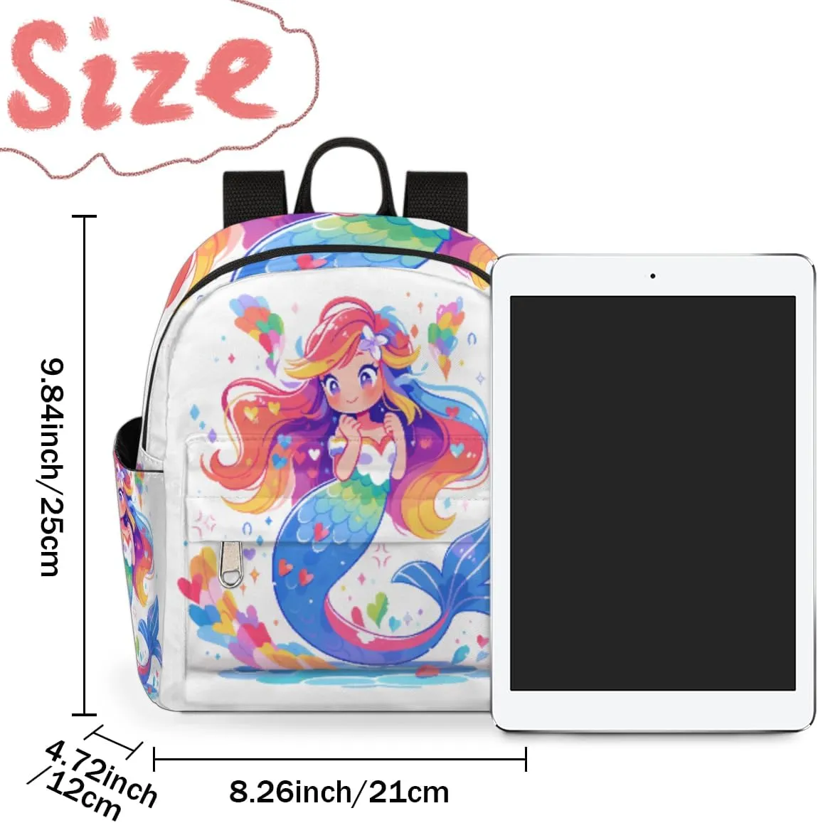 cfpolar Mini Backpack Purse for Women, Hand Draw Cute Mermaid Small Backpack Multi Functional Casual Daypack Soft Shoulder Bag Handbags for Ladies Travel Work