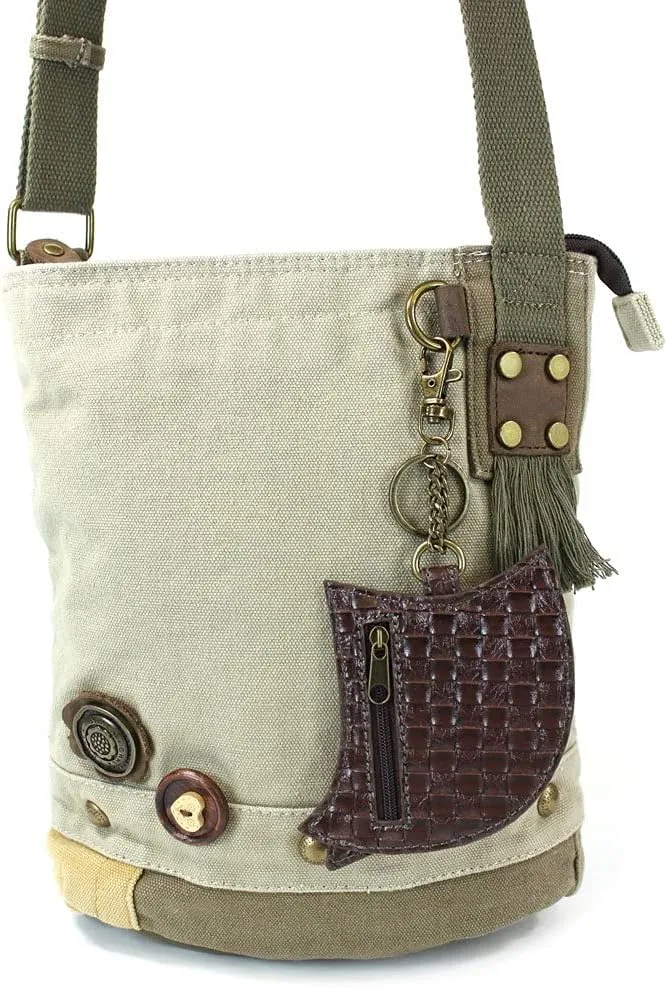 CHALA Patch Cross-Body Women Handbag, Sand Canvas Messenger Bag