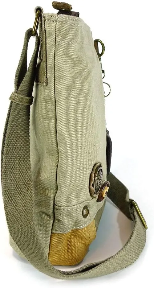 CHALA Patch Cross-Body Women Handbag, Sand Canvas Messenger Bag