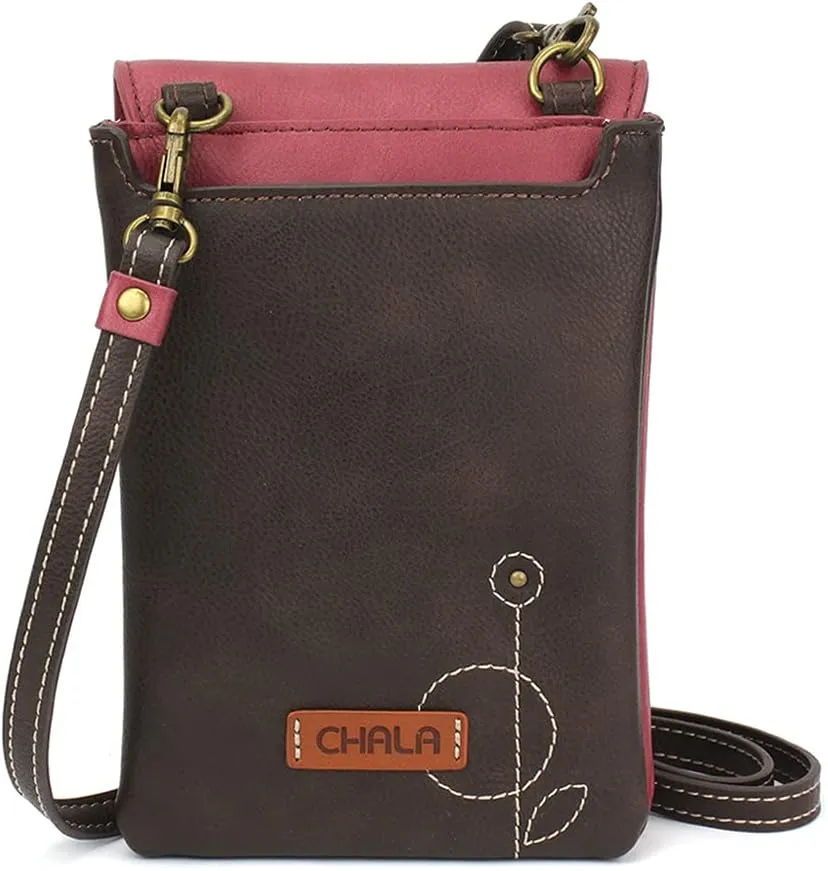 CHALA RFID Criss Crossbody Cell Phone Purse - Women Faux Leather Xbody Handbag with Adjustable Strap
