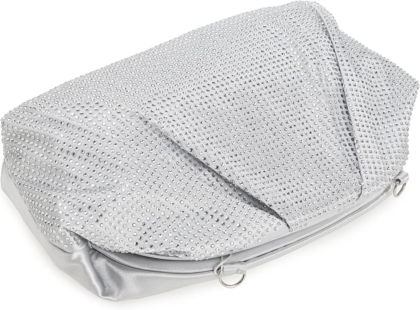 CHARMING TAILOR Evening Bag Women Wedding/Prom/Party Formal Purse Rhinestone Embellished Frame Satin Clutch