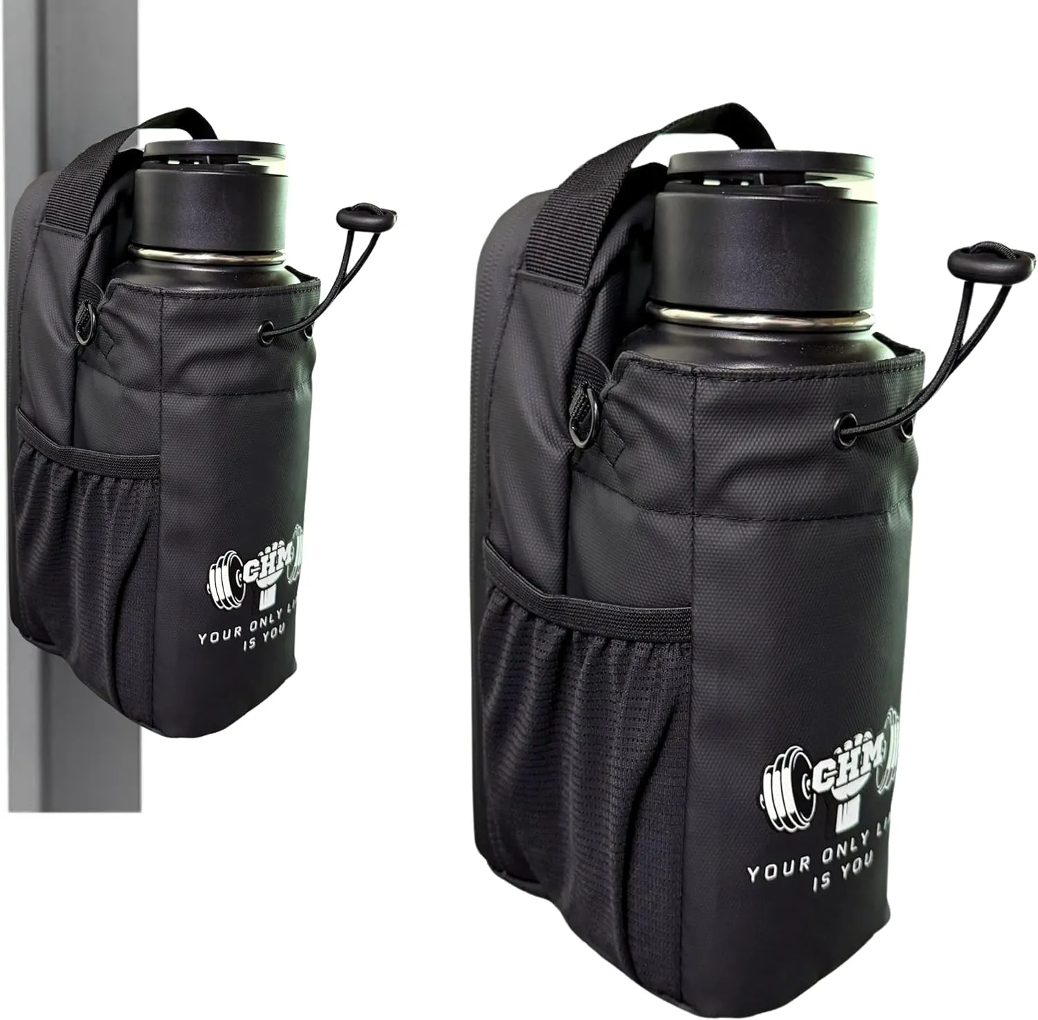 CHM Magnetic Gym Bag with Water Bottle Holder | Securely Attaches to Gym Equipment | Crossbody Sling Bag for Men & Women | Keep Essentials Off the Dirty Gym Floor | Sports, Travel & Fitness Companion