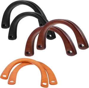 CIMAXIC Wooden Bag Handles Set of 6 Handmade for DIY Decorations Easy to Install Remove Random