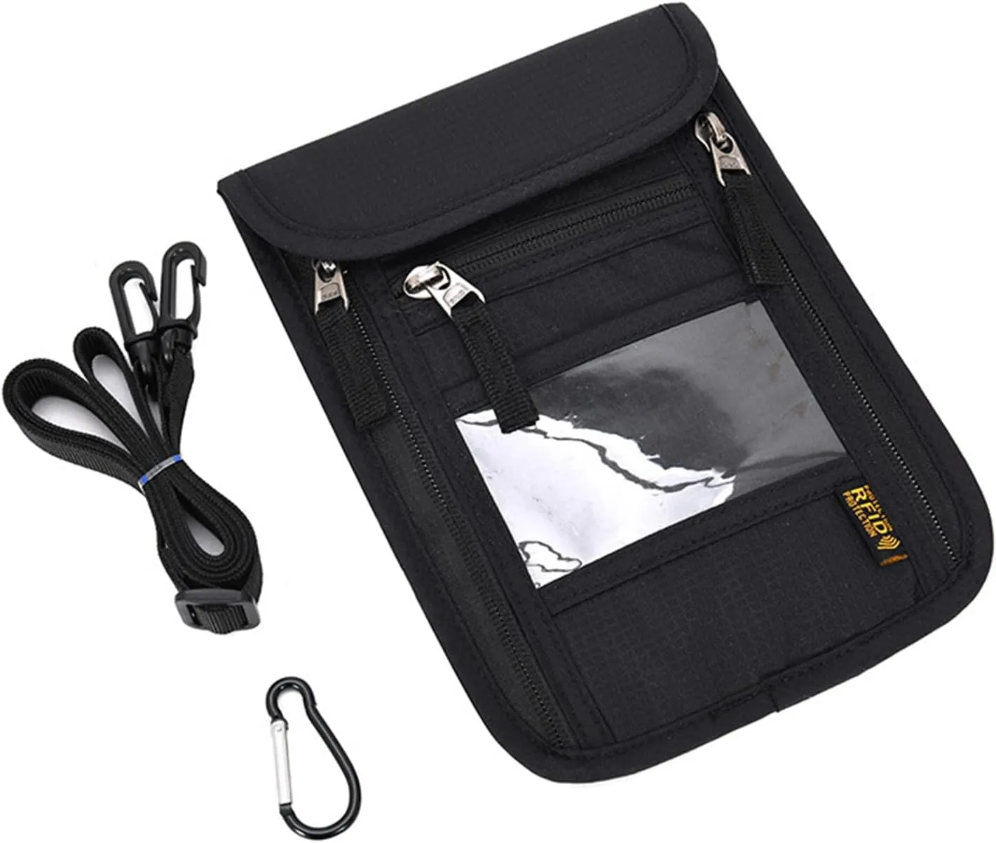 CLAPE RFID Neck Wallet Travel Bag with Soft and Innovative Tear-Resistant Fabric Family Passport Holder