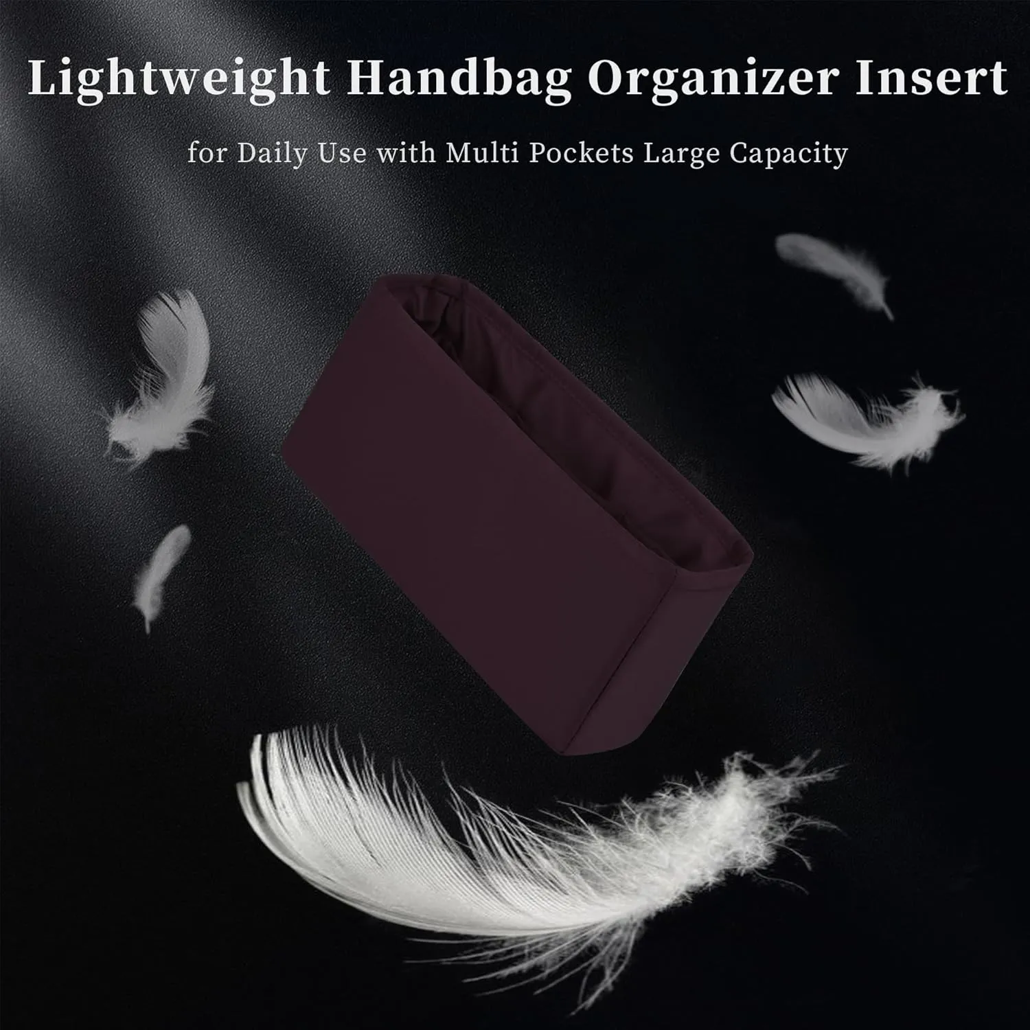 Classic Flap Bag Organizer Insert, Compatible With Chanel Mini 20, Lightweight Inner Bag (Cassis, CF Mini)