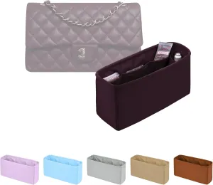 Classic Flap Bag Organizer Insert, Compatible With Chanel Mini 20, Lightweight Inner Bag (Cassis, CF Mini)