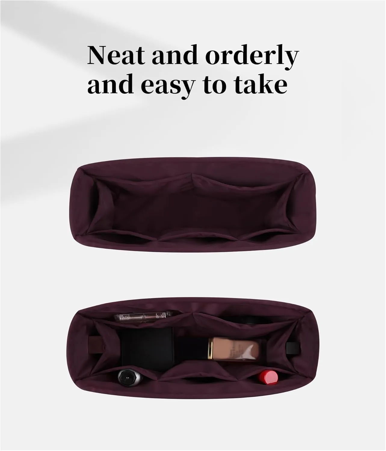 Classic Flap Bag Organizer Insert, Compatible With Chanel Mini 20, Lightweight Inner Bag (Cassis, CF Mini)