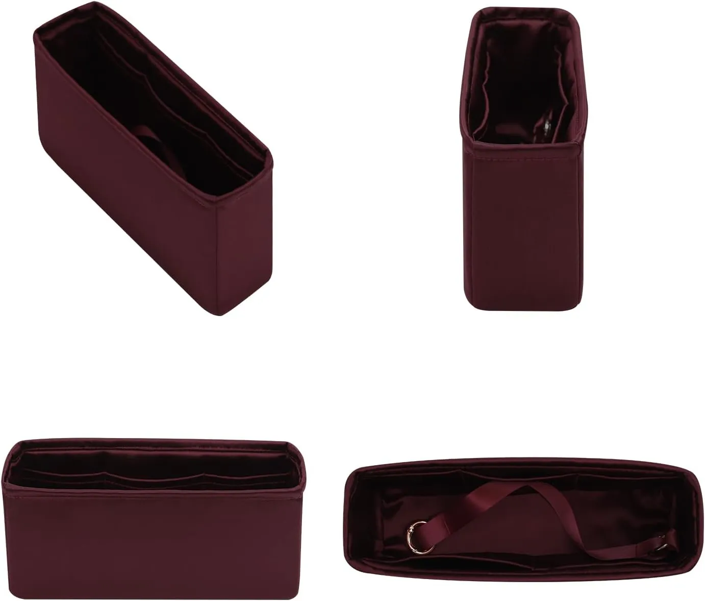 Classic Flap Insert, Purse Organizer Insert Compatible with Chanel Classic Flap Medium, Lightweight and Silky Smooth, Bag Organizer for CF Medium 25 (Medium, Burgundy)
