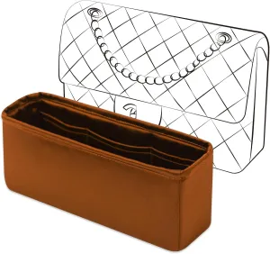 Classic Flap Jumbo Insert, Purse Organizer Insert Compatible with Chanel Classic Flap Bag Jumbo, Lightweight and Silky Smooth Handbag Shaper (Jumbo, Caramel)