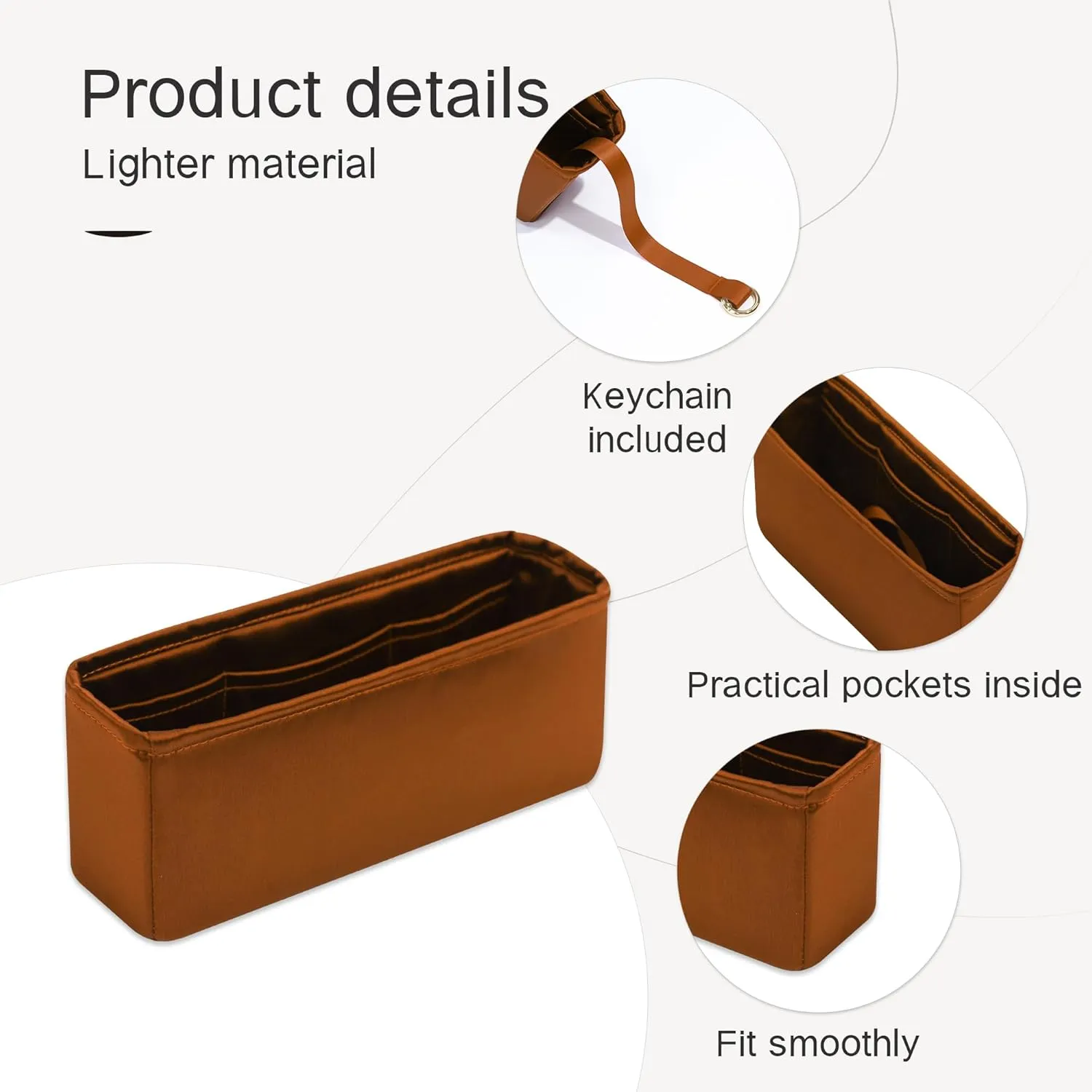 Classic Flap Jumbo Insert, Purse Organizer Insert Compatible with Chanel Classic Flap Bag Jumbo, Lightweight and Silky Smooth Handbag Shaper (Jumbo, Caramel)