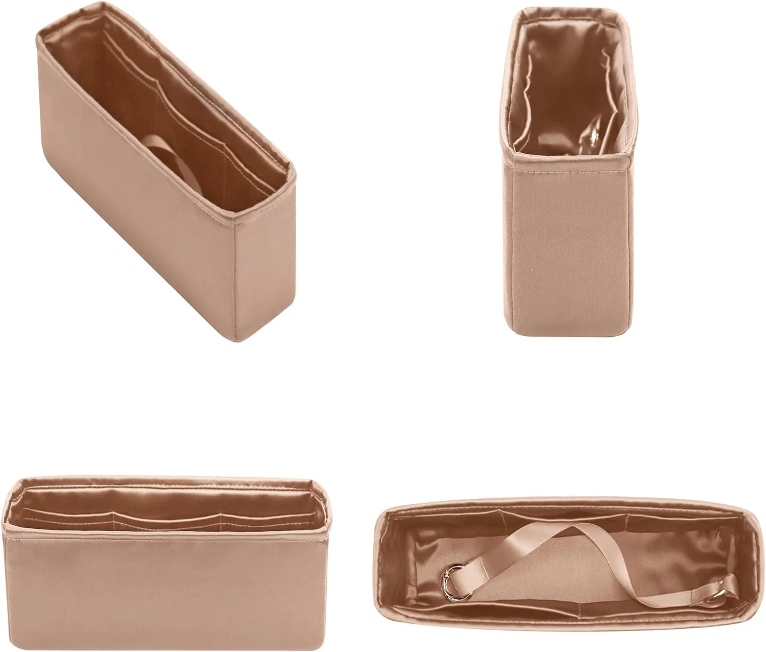 Classic Flap Jumbo Insert, Purse Organizer Insert Compatible with Chanel Classic Flap Bag Jumbo, Lightweight and Silky Smooth Handbag Shaper (Jumbo, Chai)