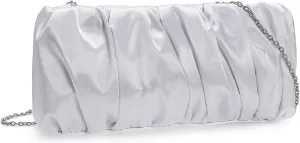 Classy Evening Bags Pleated Satin Clutch Formal Dressy Purses Wedding/Prom/Party Handbag for Women