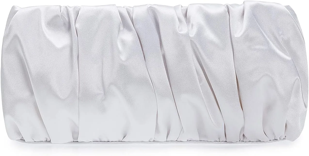 Classy Evening Bags Pleated Satin Clutch Formal Dressy Purses Wedding/Prom/Party Handbag for Women