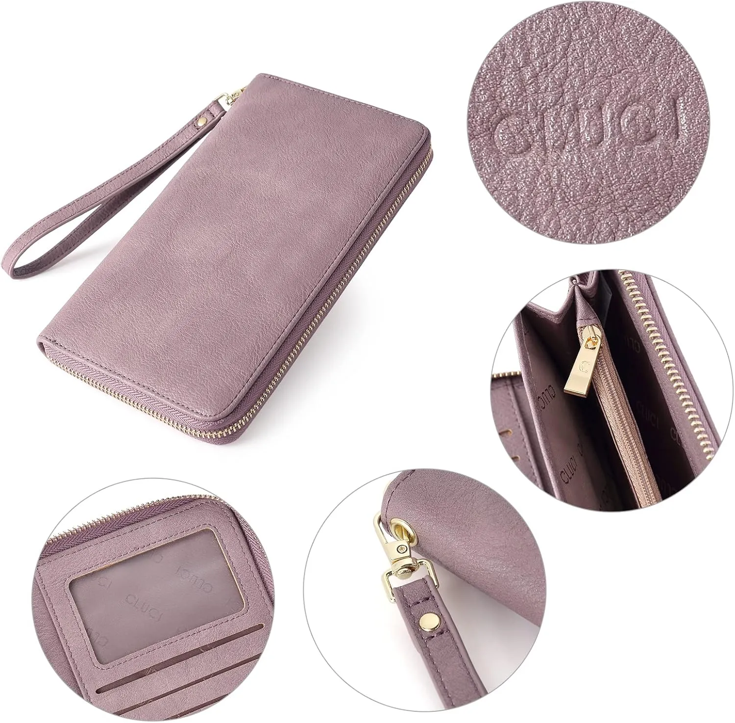 CLUCI Womens Wallet RFID Bifold Wristlet Large