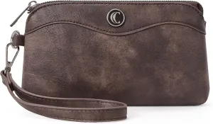 CLUCI Wristlet Wallets for Women Travel Phone Handbag Leather Clutch Purses with Card Slots