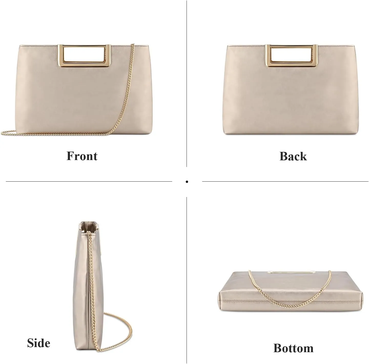 Clutch Purses for Women, Dressy Evening Crossbody Bag, Ladies Vegan Leather Wedding Party Shoulder Handbag