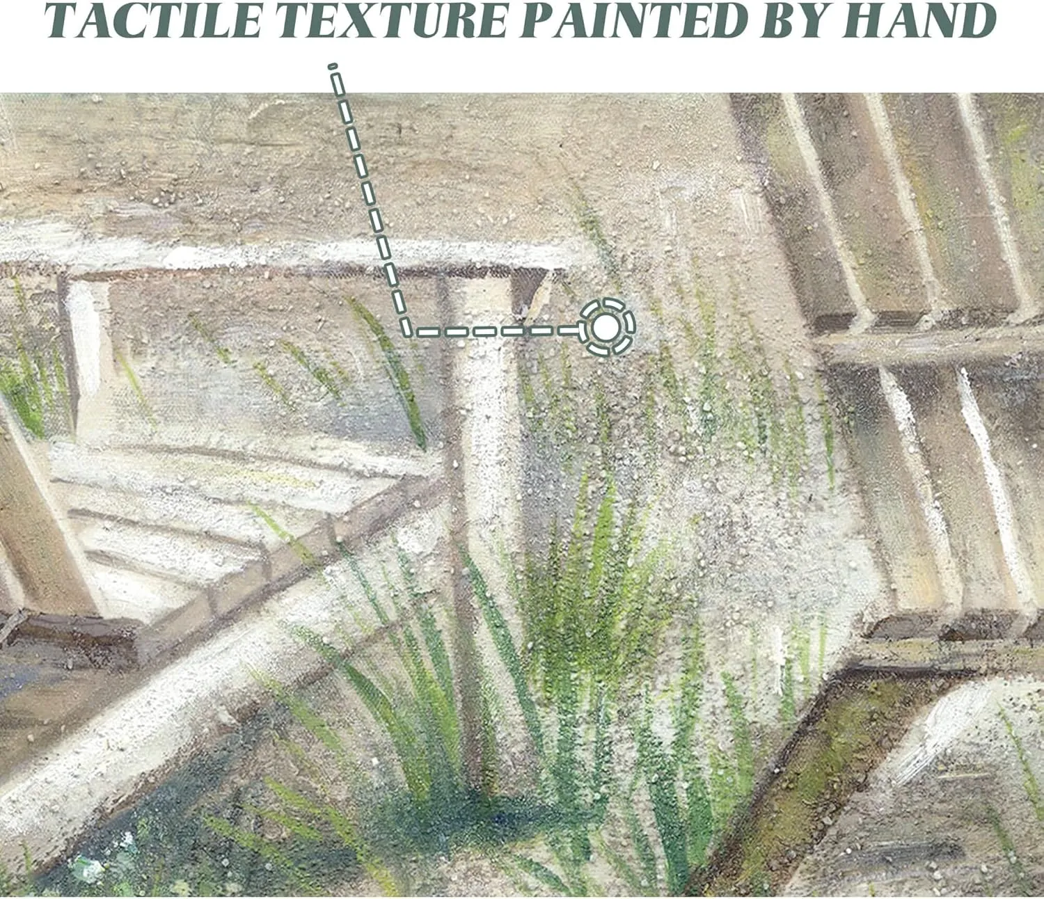 Coastal Canvas Wall Art Painting: Beach Picture Textured Ocean Seaside Chair Scene Print Abstract Hand Painted Seascape Artwork Decor for Bedroom Living Room
