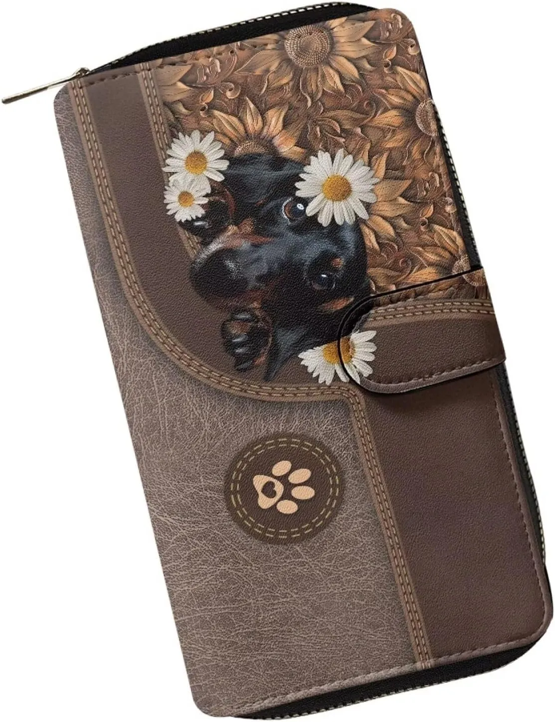 COEQINE Ladies Wallets Pink Leopard Heart Black Printed Leather Phone Long Clutch Purses Check Coin Change Holder
