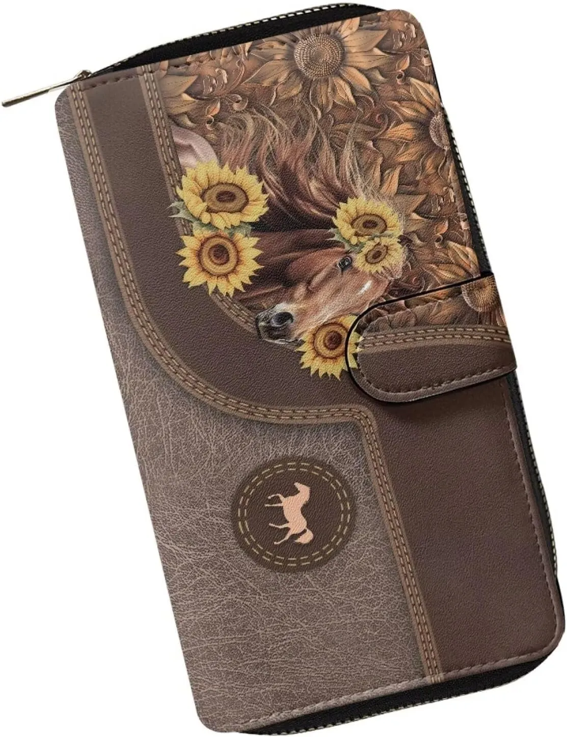 COEQINE Ladies Wallets Pink Leopard Heart Black Printed Leather Phone Long Clutch Purses Check Coin Change Holder