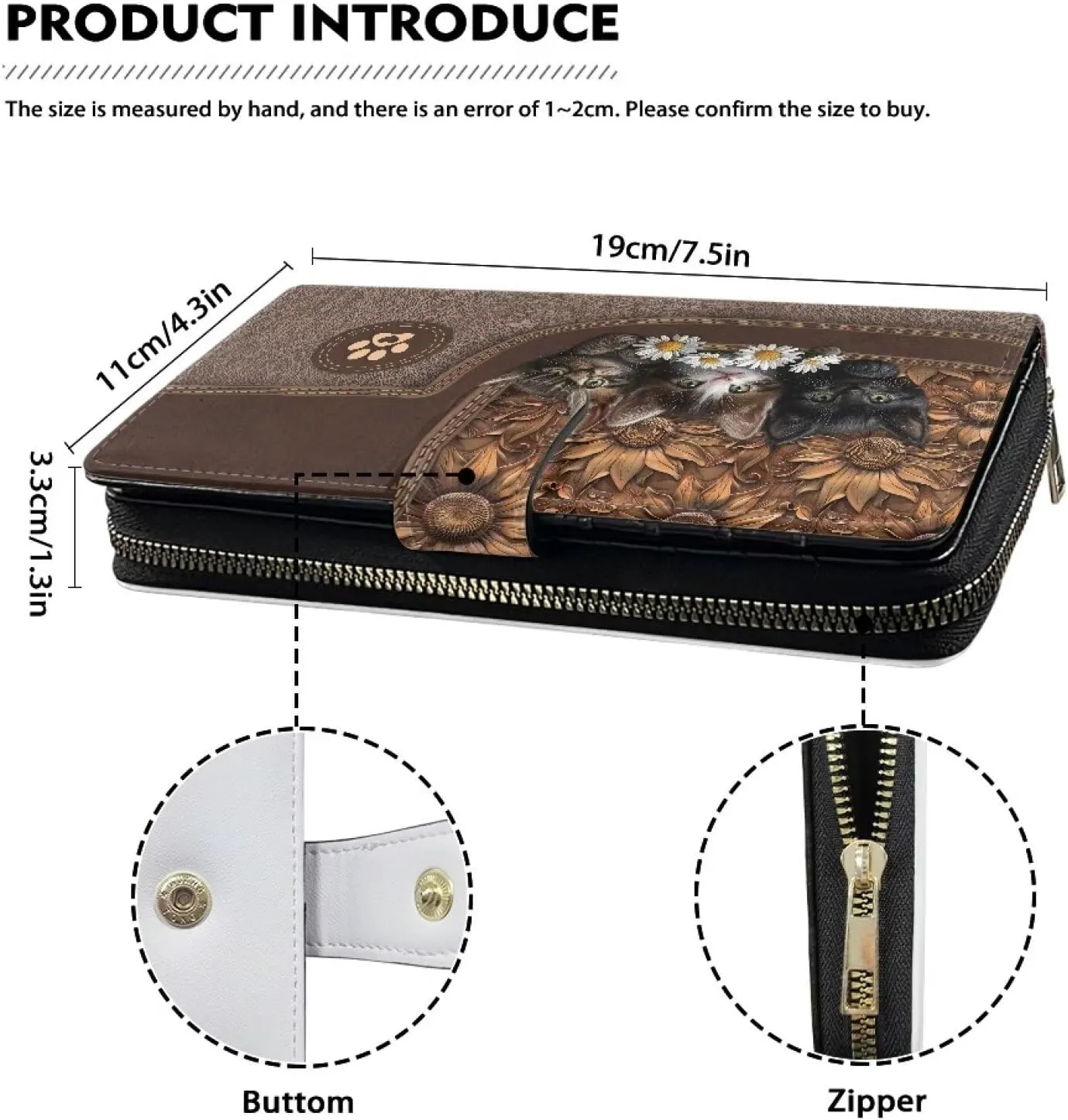 COEQINE Ladies Wallets Pink Leopard Heart Black Printed Leather Phone Long Clutch Purses Check Coin Change Holder