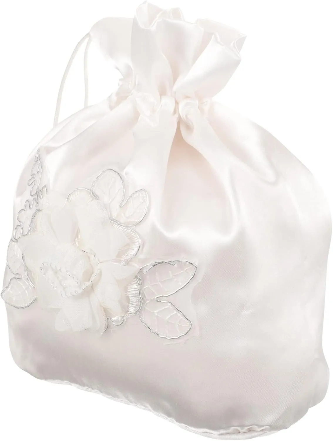 COHEALI Bridal Bags Floral White Tote Dolley Bag Fabric Money Purse Satin Wedding Decoration Bride Bridal Bags