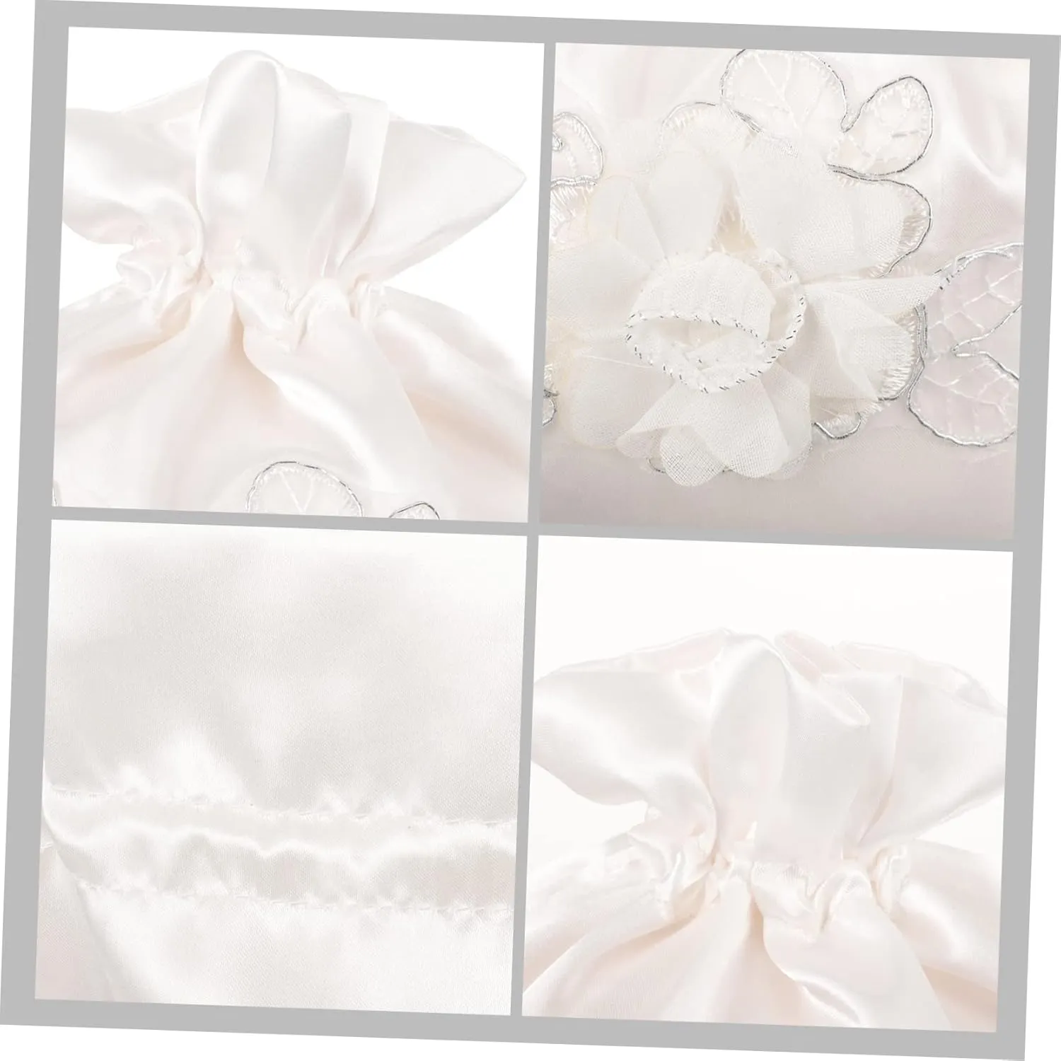 COHEALI Bridal Bags Floral White Tote Dolley Bag Fabric Money Purse Satin Wedding Decoration Bride Bridal Bags