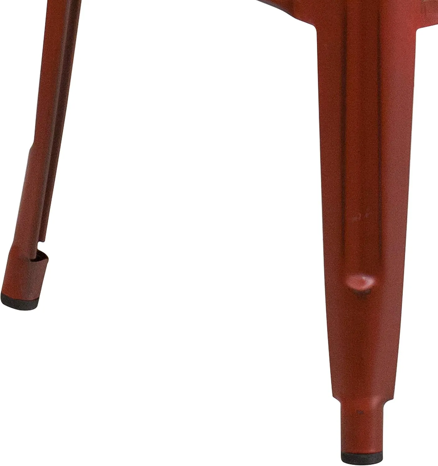 Commercial Grade 30" H Backless Distressed Red Metal Indoor-Outdoor Barstool