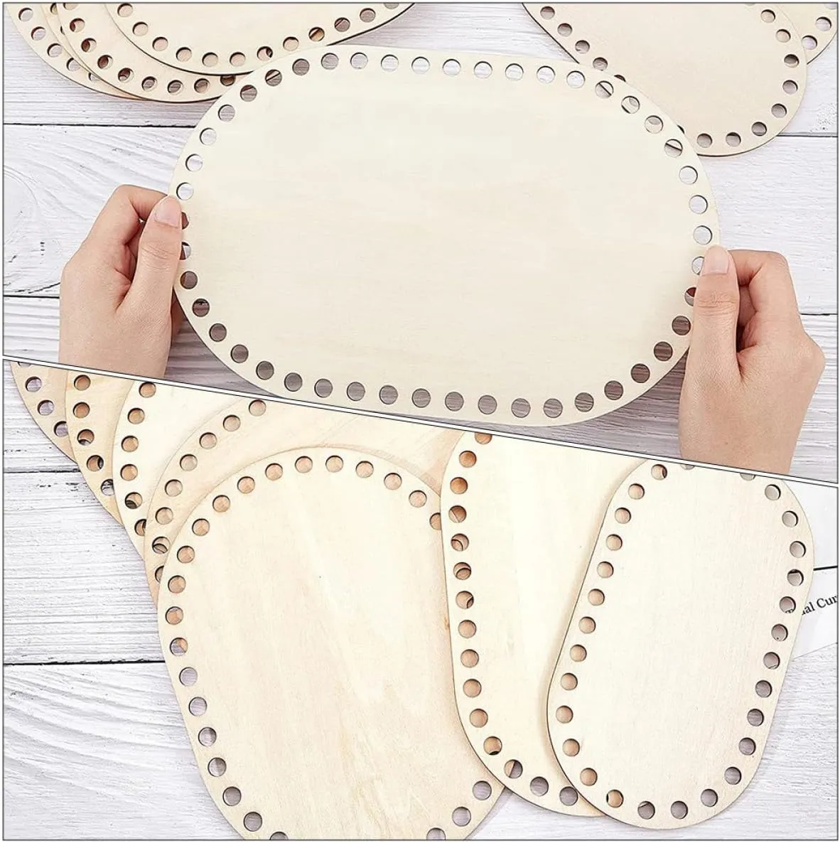 CORHAD Oval Shape Handbag Shaper Bottom Wooden Base for Basket Weaving Bag Making