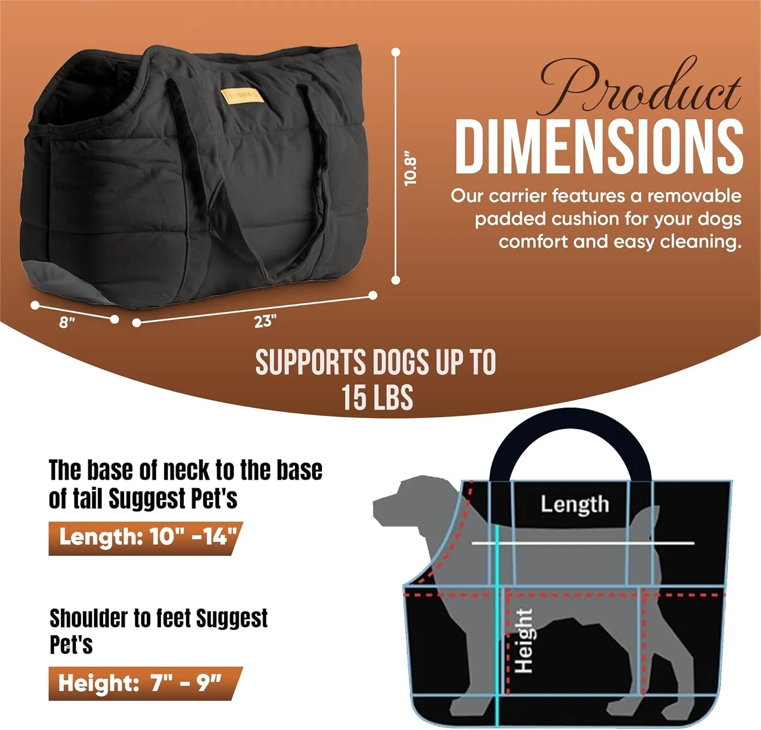 Cozy Plush Dog Purse Carrier for Small Dogs - Dog Carrier Purse with Secure Harness Clip, Dog Tote Bag for Small Dogs and Puppies - Black