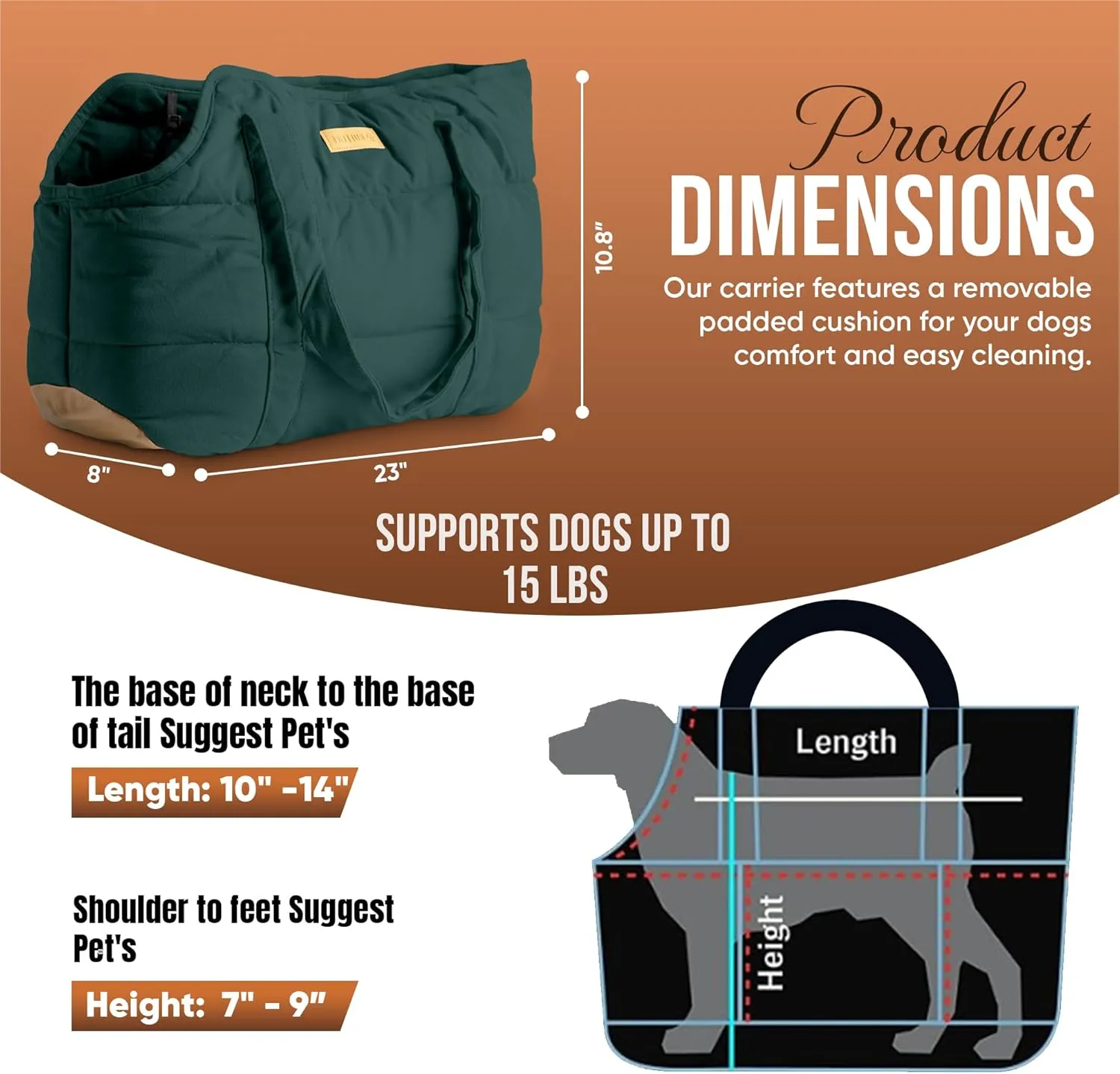 Cozy Plush Dog Purse Carrier for Small Dogs - Dog Carrier Purse with Secure Harness Clip, Dog Tote Bag for Small Dogs and Puppies - Green