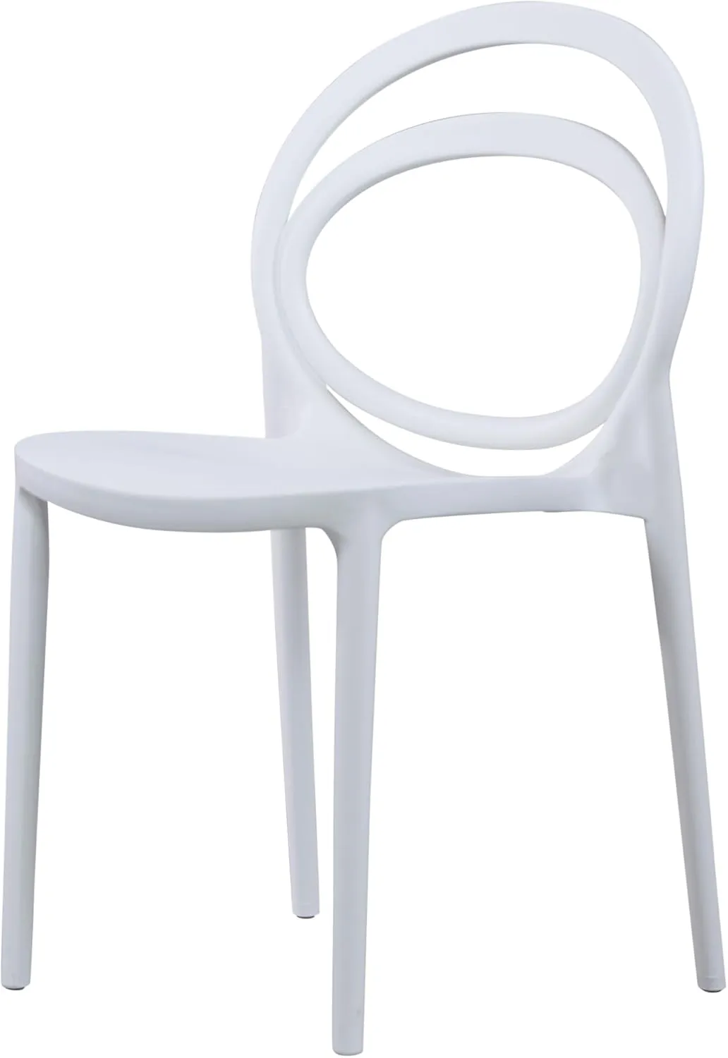 CozyBlock Luna Modern Bentwood Design Stackable Dining Chair for Both Indoor and Outdoor – Set of 2 (White)