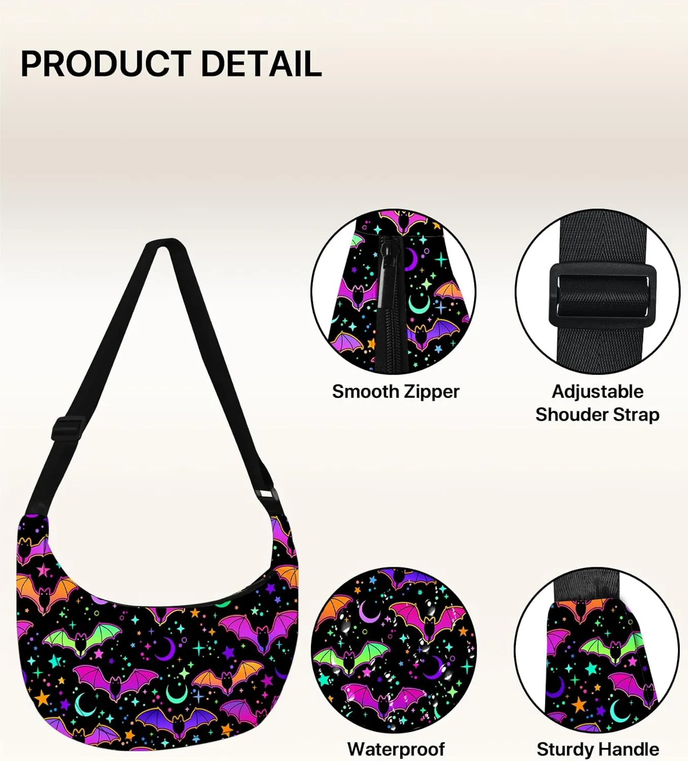 Crescent Bag Crossbody Bag for Women Shoulder Bags Crossbody Purse Waterproof and Adjustable Strap Casual Outdoor
