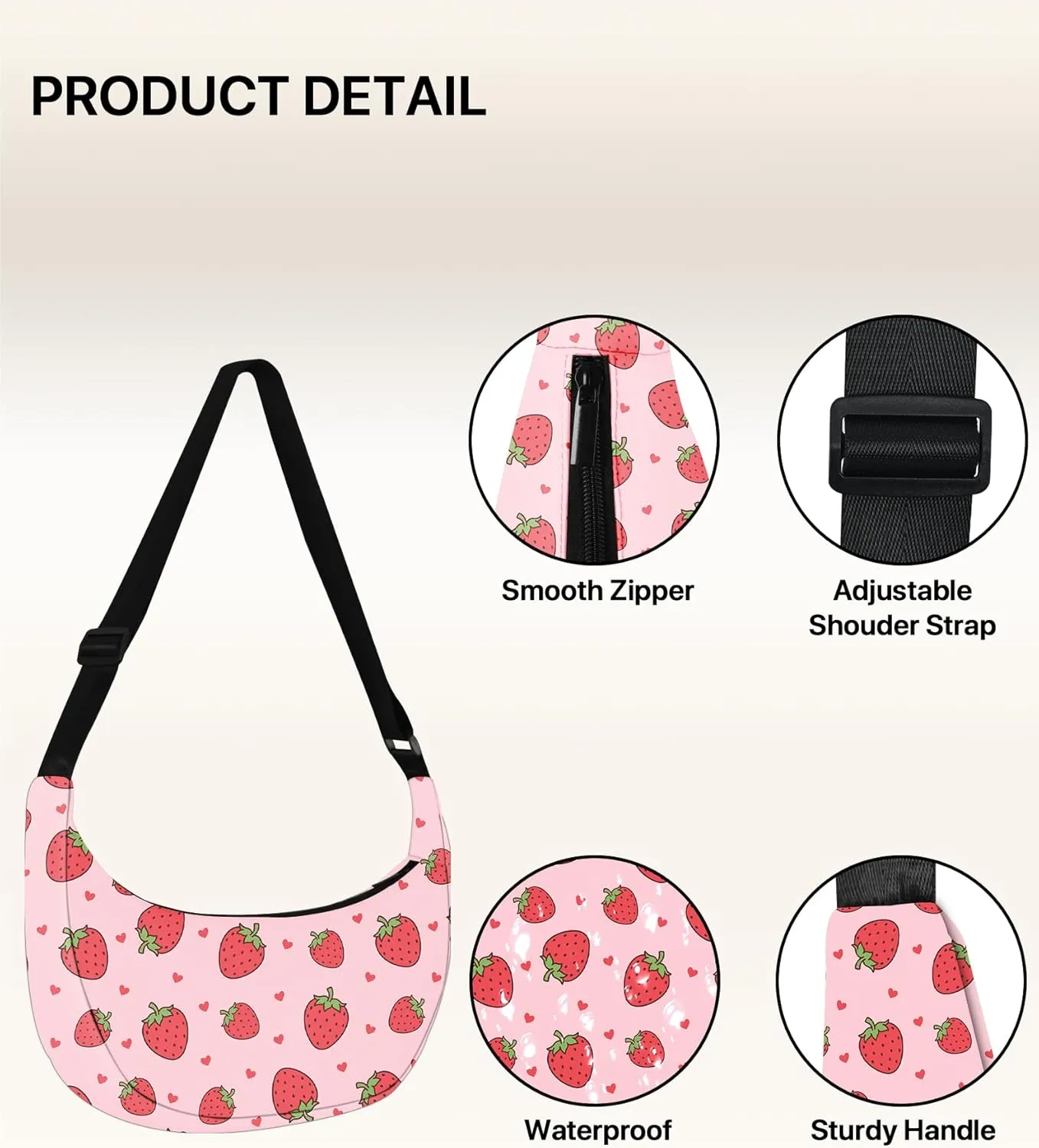 Crescent Bag Crossbody Bag for Women Shoulder Bags Crossbody Purse Waterproof and Adjustable Strap Casual Outdoor