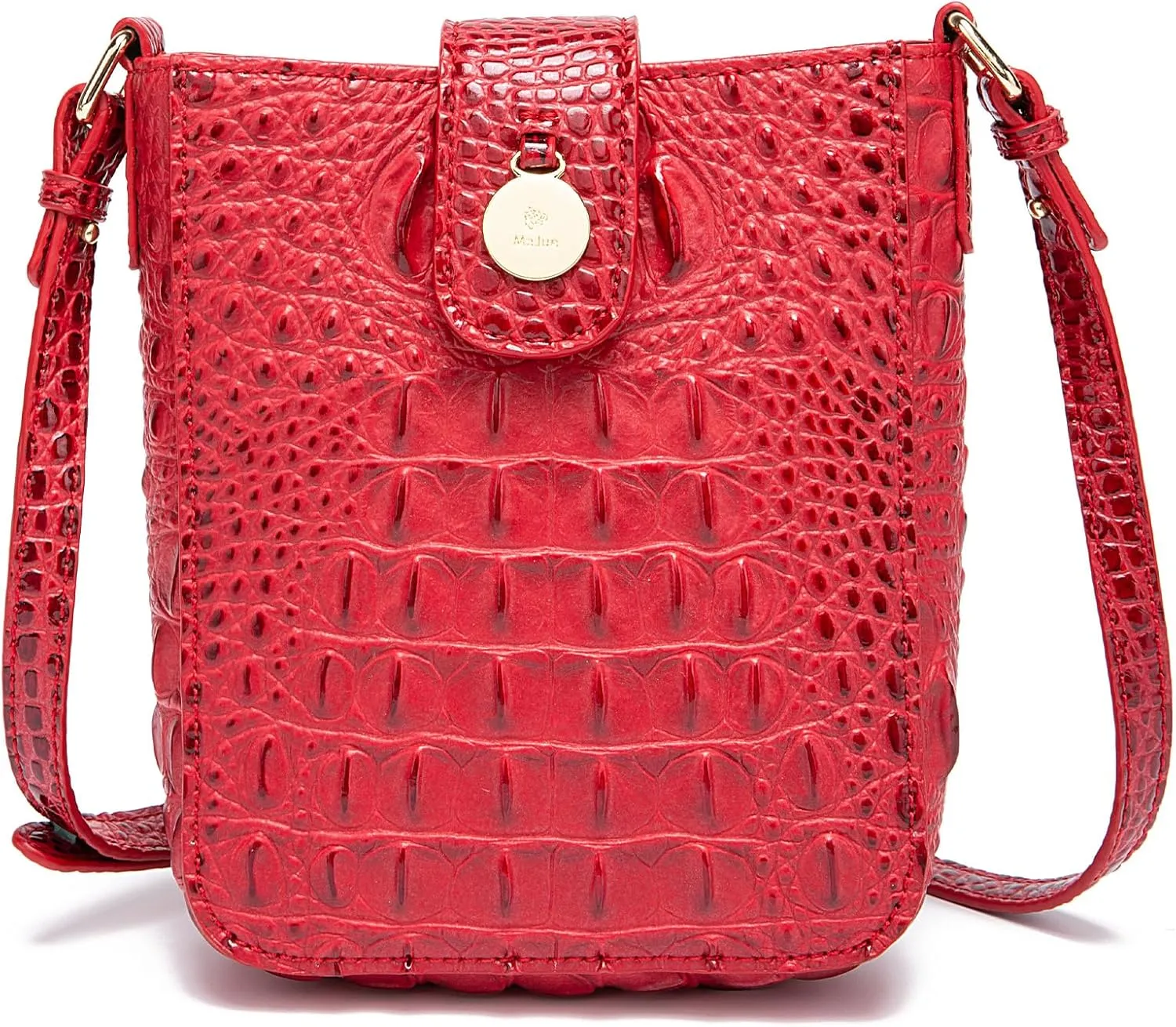 Crocodile Embossed Small Crossbody Bag Fashionable Magnetic Buckle Decoration Shoulder Women's Luxury Wallet