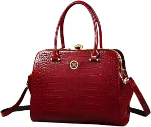 Crocodile Pattern Leather Women Bag Diamonds Flower Clip Purse Top Handle Satchel Crossbody Handbag Evening Bag Shoulder Bags