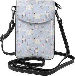 Crossbody Bag for Women Cute Persian Cat Small Cell Phone Pouch Lightweight Mini PU Leather Phone Purse Wallet Cross Body Bags with Card Slots and Shoulder Strap