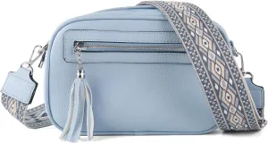 Crossbody Bag for Women Trendy Purse Small Shoulder Handbags with Wide Strap With Multi-compartment double zipper