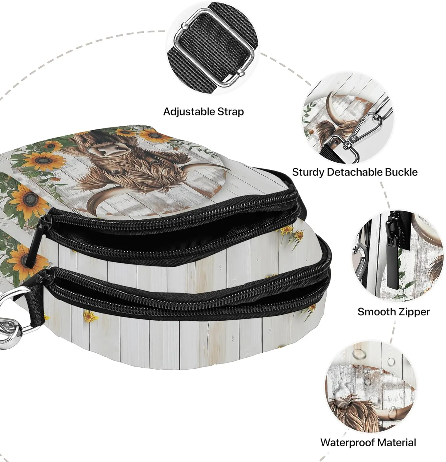 Crossbody Purse for Women Lightweight Small Crossbody Bag Waterproof Phone Wallet with Card Slots Adjustable Strap