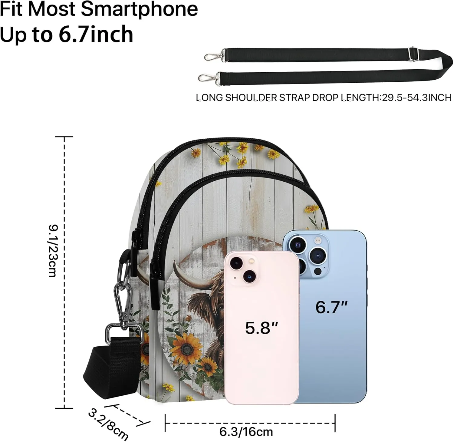 Crossbody Purse for Women Lightweight Small Crossbody Bag Waterproof Phone Wallet with Card Slots Adjustable Strap