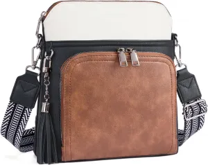 Crossbody Purse for Women,Lightweight Medium Crossbody Bag Soft Leather Women's Shoulder Handbags with Tassel