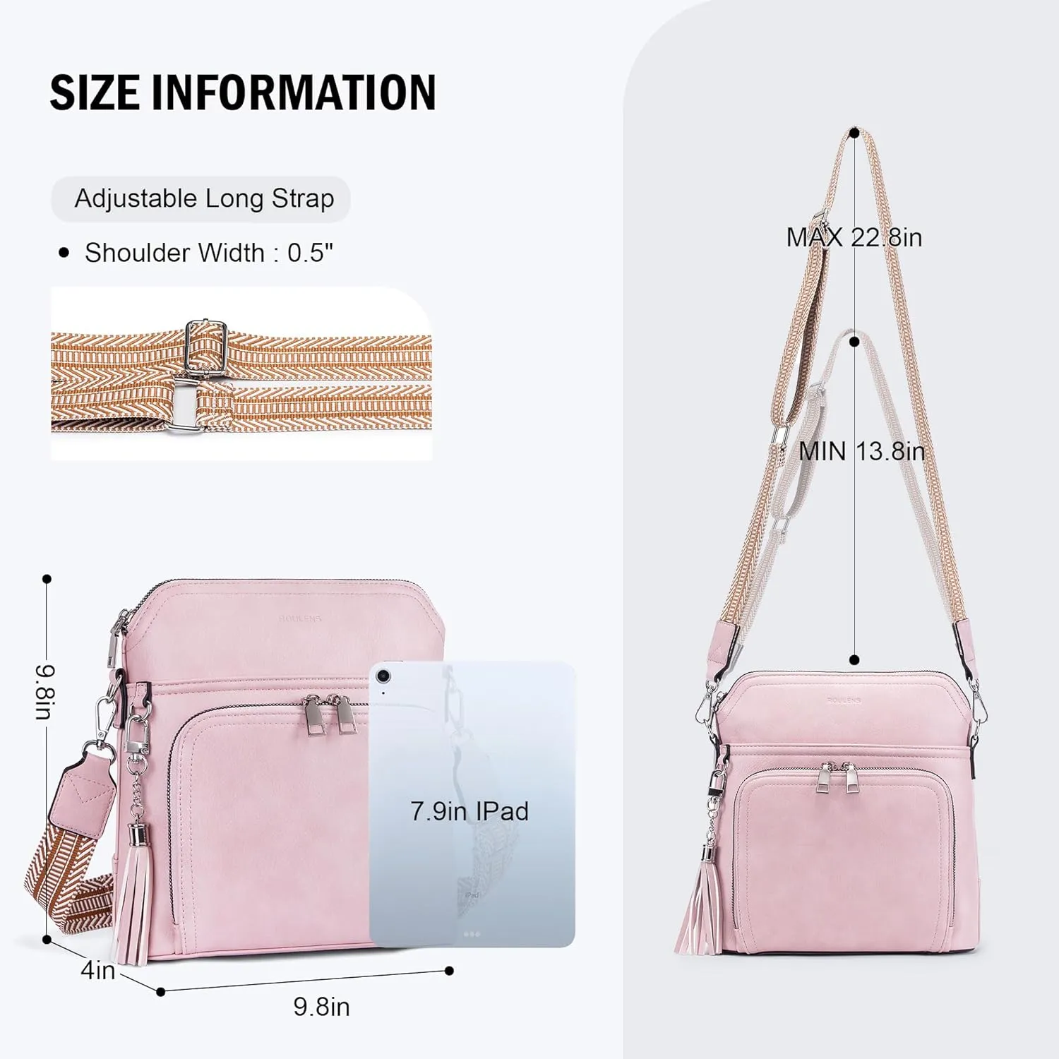 Crossbody Purse for Women,Lightweight Medium Crossbody Bag Soft Leather Women's Shoulder Handbags with Tassel