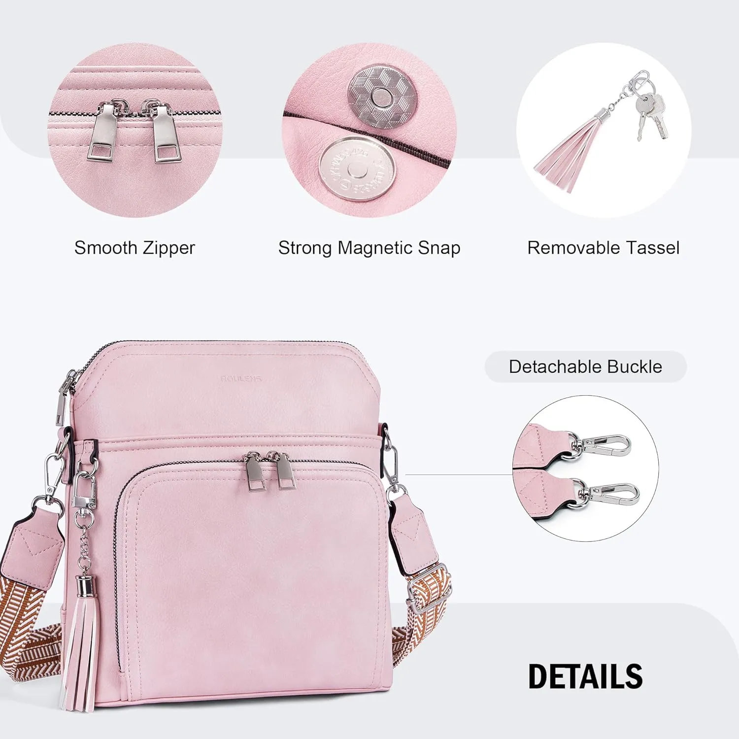 Crossbody Purse for Women,Lightweight Medium Crossbody Bag Soft Leather Women's Shoulder Handbags with Tassel