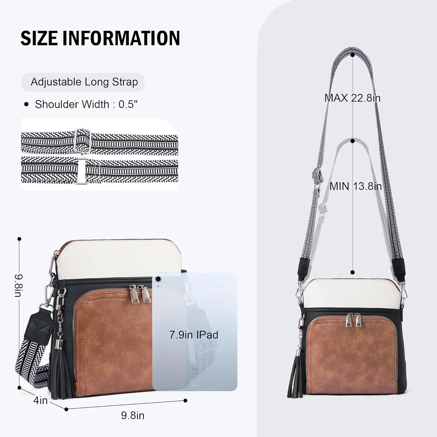 Crossbody Purse for Women,Lightweight Medium Crossbody Bag Soft Leather Women's Shoulder Handbags with Tassel