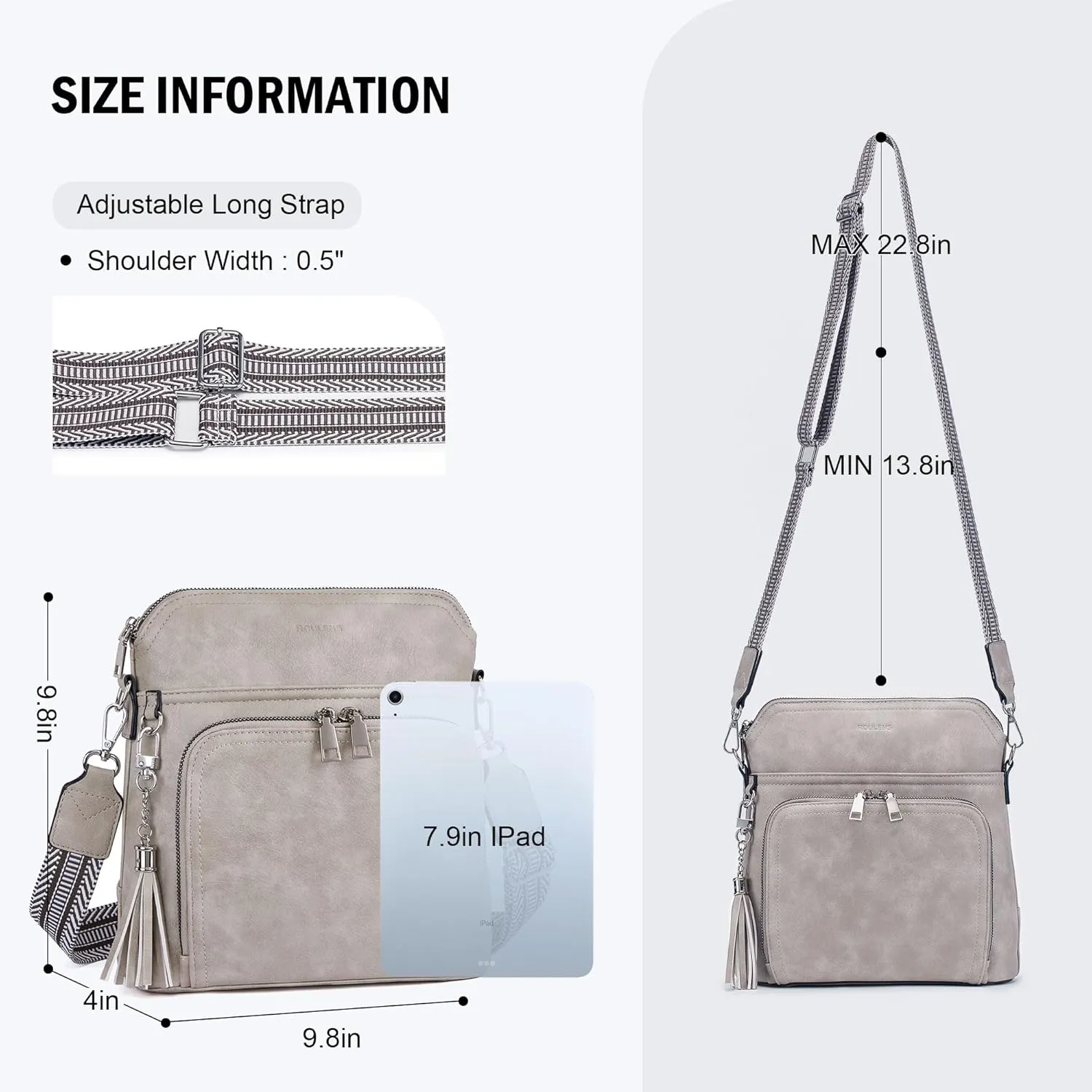 Crossbody Purse for Women,Lightweight Medium Crossbody Bag Soft Leather Women's Shoulder Handbags with Tassel