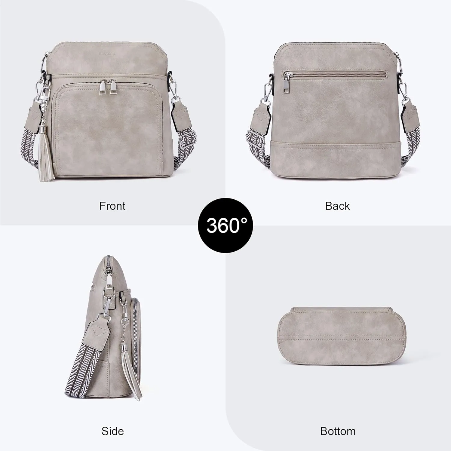 Crossbody Purse for Women,Lightweight Medium Crossbody Bag Soft Leather Women's Shoulder Handbags with Tassel