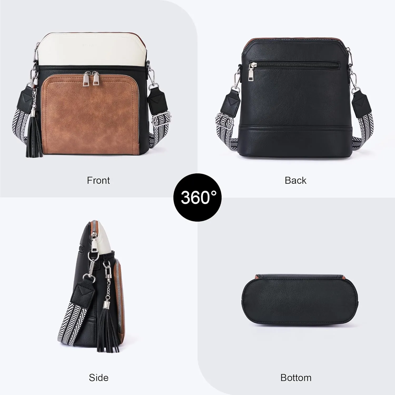 Crossbody Purse for Women,Lightweight Medium Crossbody Bag Soft Leather Women's Shoulder Handbags with Tassel